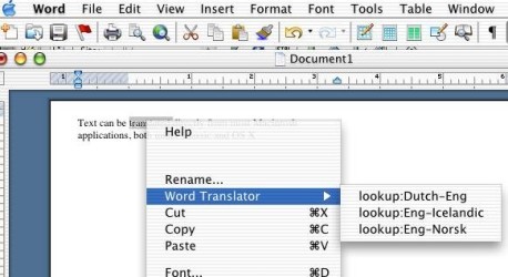 translate in word for mac