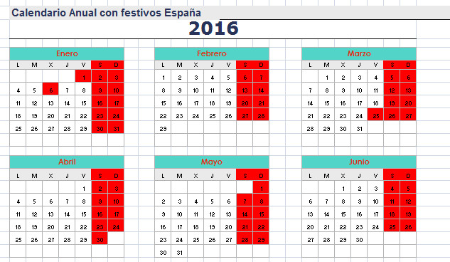 Calendario excel 2016 Opiniones, precios y demo