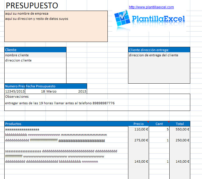 Plantillas De Presupuestos En Excel